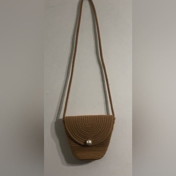 Crossbody mini Bucket bag front magnetic closure White Pearl Khaki - Picture 1 of 7